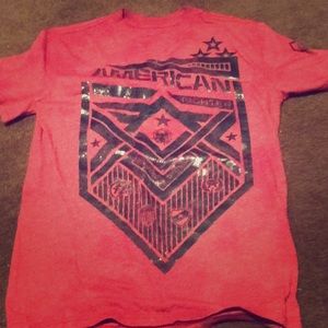 Red and black short sleeve shirt